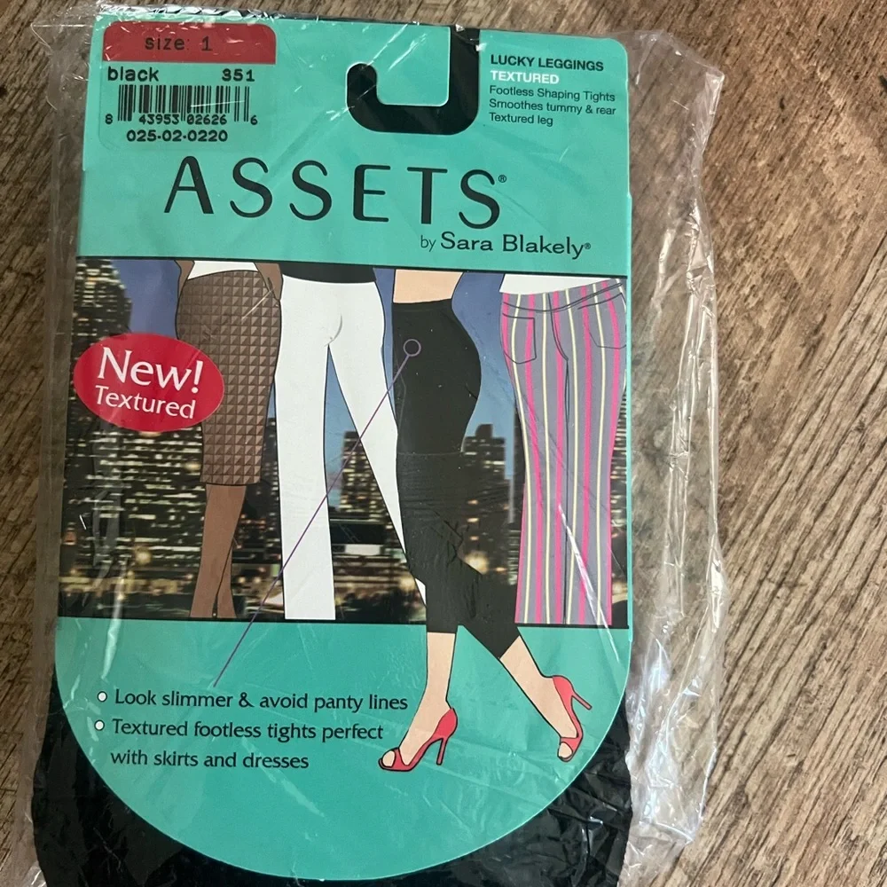 Assets Black Textured Footless Tights - Picture 7 of 7